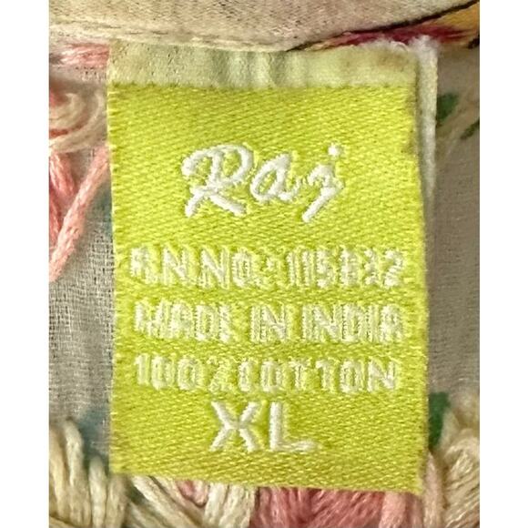 RaJ Swim suit cover up XL Cotton embroidered floral tunic Resort wear - Picture 8 of 8